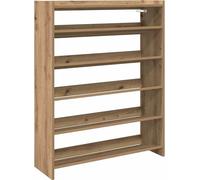 Estantería para zapatos vidaXL, estilo Artisan, roble, 80x25x100 cm, material de madera