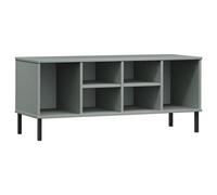 Estantería para zapatos vidaXL OSLO con patas de metal, color gris, 106x35x45 cm, madera maciza