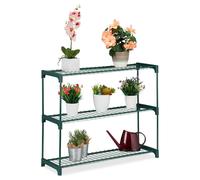 Relaxdays Estantería plantas con 3 baldas verde oscuro