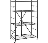 Estantería plegable con ruedas, de 4 niveles, organizadora, sin necesidad de montaje, color