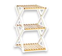 Estantería Plegable de 3 Niveles - Hecha de Bambú - 61.5x50x29.5cm - Emipro. Brown
