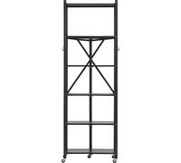 Estantería plegable de 6 niveles con ruedas, de metal, con dimensiones de 61 x 30 x 183 centímetros