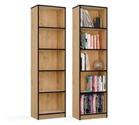 ESTANTERÍA R50 Armario para libros ROBLE ARTISAN BORDES NEGROS 5 Estantes para oficina
