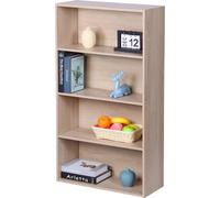 Estantería Relaxdays para libros con estantes ajustables, color marrón claro