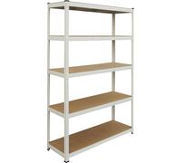 Estantería resistente de Relaxdays, dimensiones (alto x ancho x profundidad): 200 x 120 x 50 cm, capacidad de carga: 875 kg, 5 niveles, estantería para almacenamiento en sótano y garaje, de montaje se