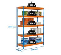 Estantería SIMONRACK Bricoforte 1204-4 chipboard azul/naranja/madera