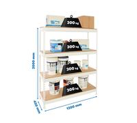 Estantería SIMONRACK Bricoforte 1204-4 chipboard blanco/madera