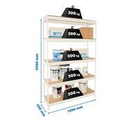 Estantería SIMONRACK Bricoforte 1204-5 chipboard blanco/madera