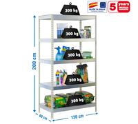Estantería SIMONRACK Bricoforte 1206-5 metal galva/galva