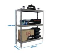 Estantería SIMONRACK Ecoforte 1206-3 metal gris/galva