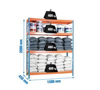 Estantería SIMONRACK Ecoforte 1504-4 chipboard azul/naranja/madera