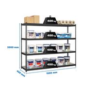 Estantería SIMONRACK Ecoforte 1504-4 metal antracita/galva