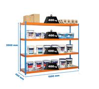 Estantería SIMONRACK Ecoforte 1504-4 metal azul/naranja/galva