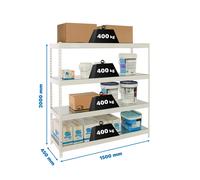 Estantería SIMONRACK Ecoforte 1504-4 metal blanco/galva