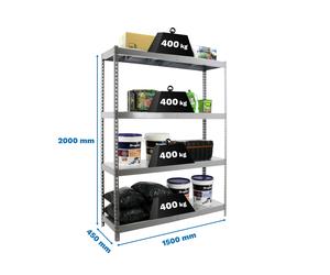 Estantería SIMONRACK Ecoforte 1504-4 metal gris/galva