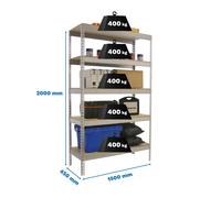 Estantería SIMONRACK Ecoforte 1504-5 chipboard galva/madera