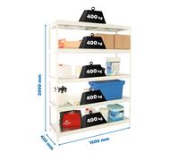 Estantería SIMONRACK Ecoforte 1504-5 metal blanco/galva