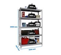 Estantería SIMONRACK Ecoforte 1504-5 metal gris/galva
