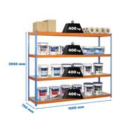 Estantería SIMONRACK Ecoforte 1507-4 metal azul/naranja/galva