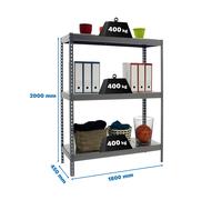 Estantería SIMONRACK Ecoforte 1804-3 metal gris/galva
