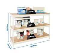 Estantería SIMONRACK Ecoforte 1807-3 chipboard blanco/madera