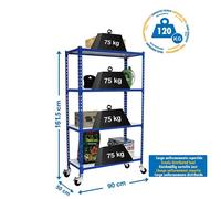 Estantería SIMONRACK Simonclick mobile 4/500 1500 azul/blanco
