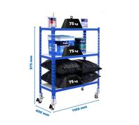 Estantería SIMONRACK Simonclick mobile superplus 3/400 900 azul/bla