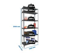 Estantería SIMONRACK Simonclick superplus 6/400 antracita/antracita