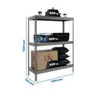 Estantería SIMONRACK Simonforte 1207-3 metal 1500 gris/galva