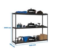 Estantería SIMONRACK Simonforte 1504-3 metal antracita/galva