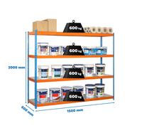 Estantería SIMONRACK Simonforte 1506-4 metal azul/naranja/galva