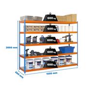 Estantería SIMONRACK Simonforte 1506-5 metal azul/naranja/galva