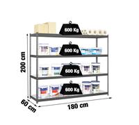 Estantería SIMONRACK Simonforte 1806-4 metal antracita/galva