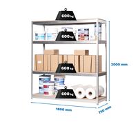 Estantería SIMONRACK Simonforte 1807-4 chipboard galva/madera