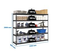 Estantería SIMONRACK Simonforte 2106-5 metal antracita/galva