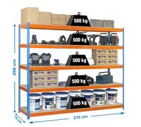 Estantería SIMONRACK Simonforte 2107-5 chipboard azul/naranja/mader