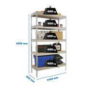 Estantería SIMONRACK Simonforte 2406-5 chipboard galva/madera