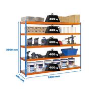 Estantería SIMONRACK Simonforte 2406-5 metal azul/naranja/galva