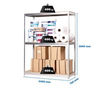 Estantería SIMONRACK Simonforte 2407-3 chipboard galva/madera