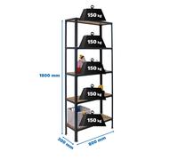 Estantería SIMONRACK Simonhome click wood mini 5/300 antracita/osb