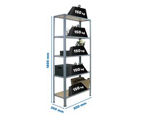 Estantería SIMONRACK Simonhome click wood mini 5/300 gris/roble nodi