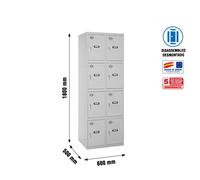 Estantería SIMONRACK Simonlocker desm. 4 puertas 2/8 300 (600) gris
