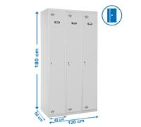 Estantería SIMONRACK Simonlocker prof.mon.single-div 3/3 400 (1200)gris
