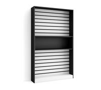 Estantería Skraut Home, Librería, 110x25x186cm -Veteado de Madera, Tacto Poroso de Alta Calidad, Varios colores White/black