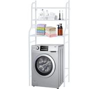 Estantería sobre Lavadora , Estante Lavadora Ahorra Espacio con 3 Baldas, Patas Ajustables en Altura, Color Blanco o Negro, Estante de almacenamiento para lavadora de 3 niveles que ahorra espacio
