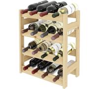 Estantería Unyqoos® para 16 botellas – madera maciza de pino, 48x42x25 cm, estante horizontal para botellas, estante de madera resistente para bodegas, cocinas o salones