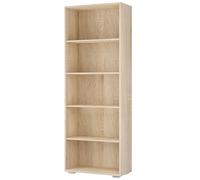 Estantería Vela roble MDF 190x60x28cm 5 compartimentos
