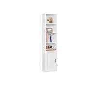 Estantería vertical de madera con puerta Blanco Nube