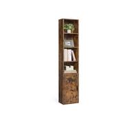 Estantería vertical de madera con puerta Marrón Rústico