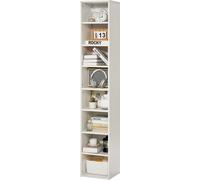 Estantería VEVOR con 8 compartimentos rectangulares y estantes ajustables en altura, estantería vertical de madera de 180 cm, ideal para salón o dormitorio, color blanco